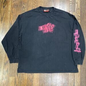 Vintage Jedidiah Long Sleeve Tee Size XL Black with Red Logo from Early 2000s